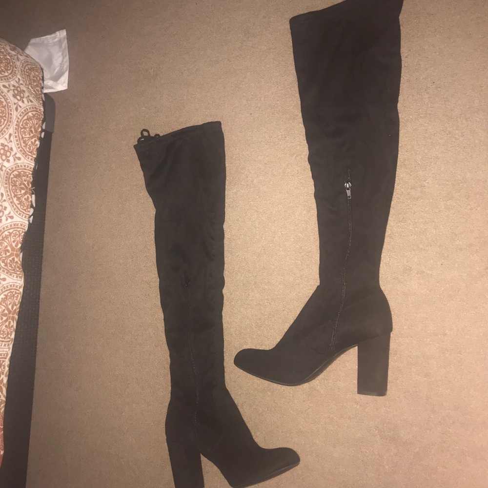 Black high heel boots